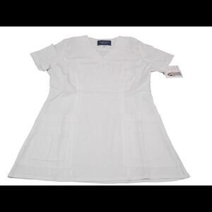 Marvella Womens White Uniform Medical Scrub Top Nurse Hospital Work Wear XS​​​​